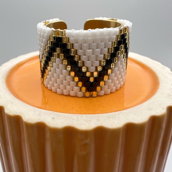 Stylish Miyuki Beaded Adjustable Rings - Boho Chic Statement Rings - Picture 6 of 12